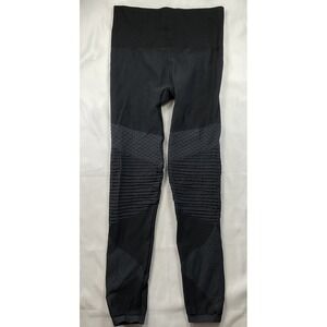 Spanx Size M Look at Me Now Seamless Moto Leggings- Charcoal Black